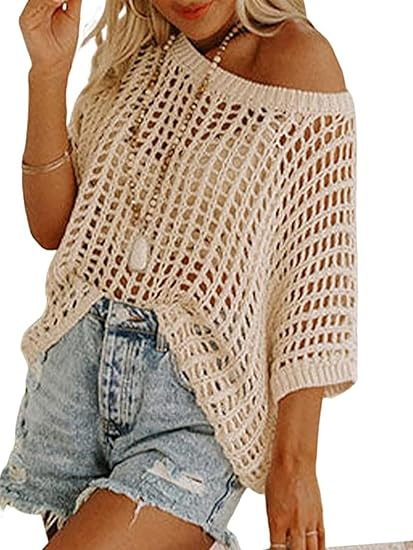 Hallie - Top a Rete in Maglia Leggera