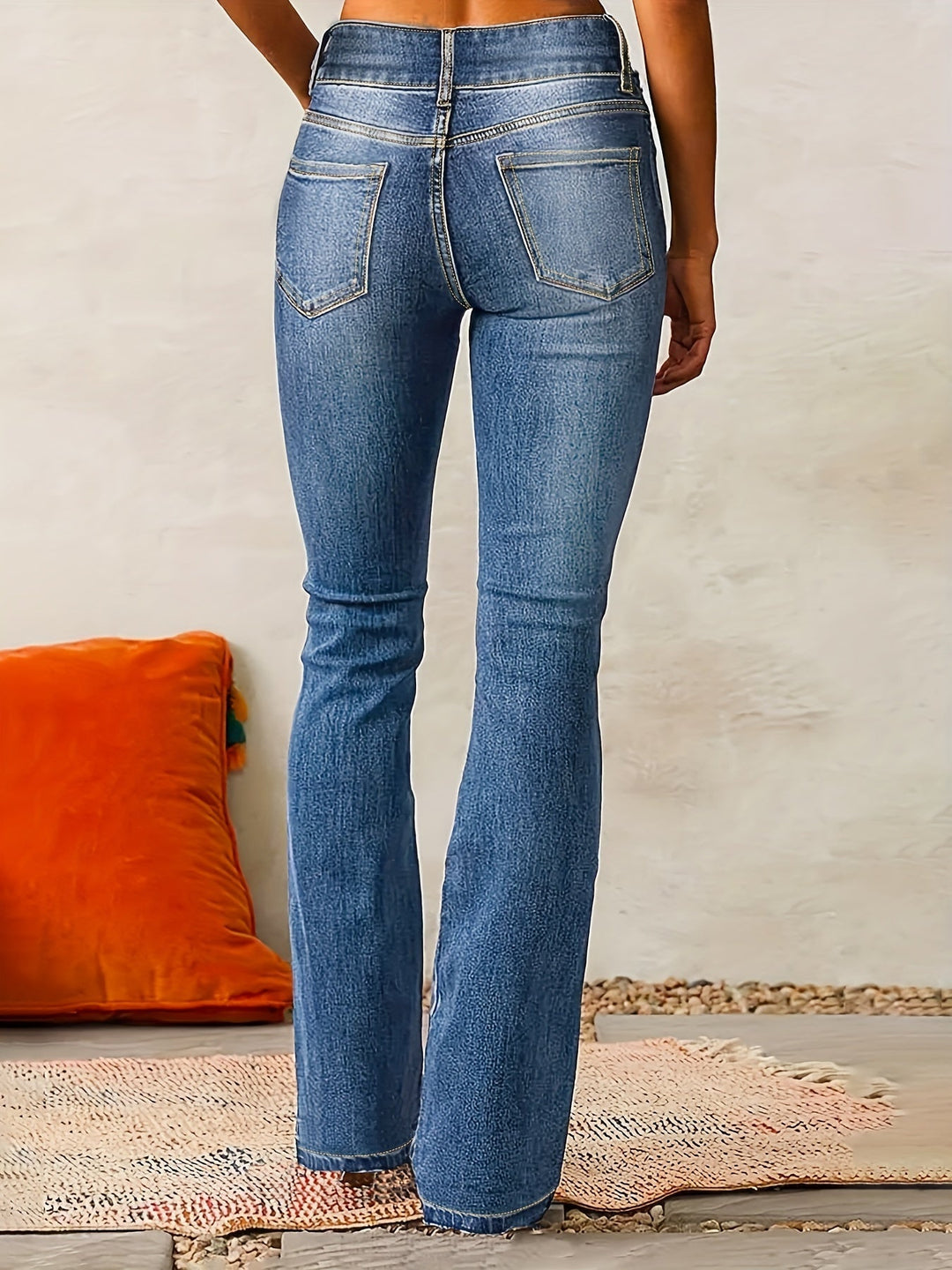 Evarra - Jeans svasati a vita alta con morbido stretch