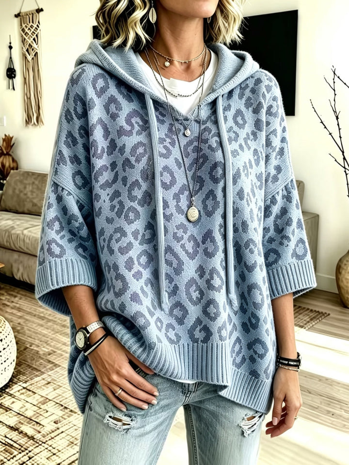 Jocasta - Felpa con cappuccio oversize leopardata