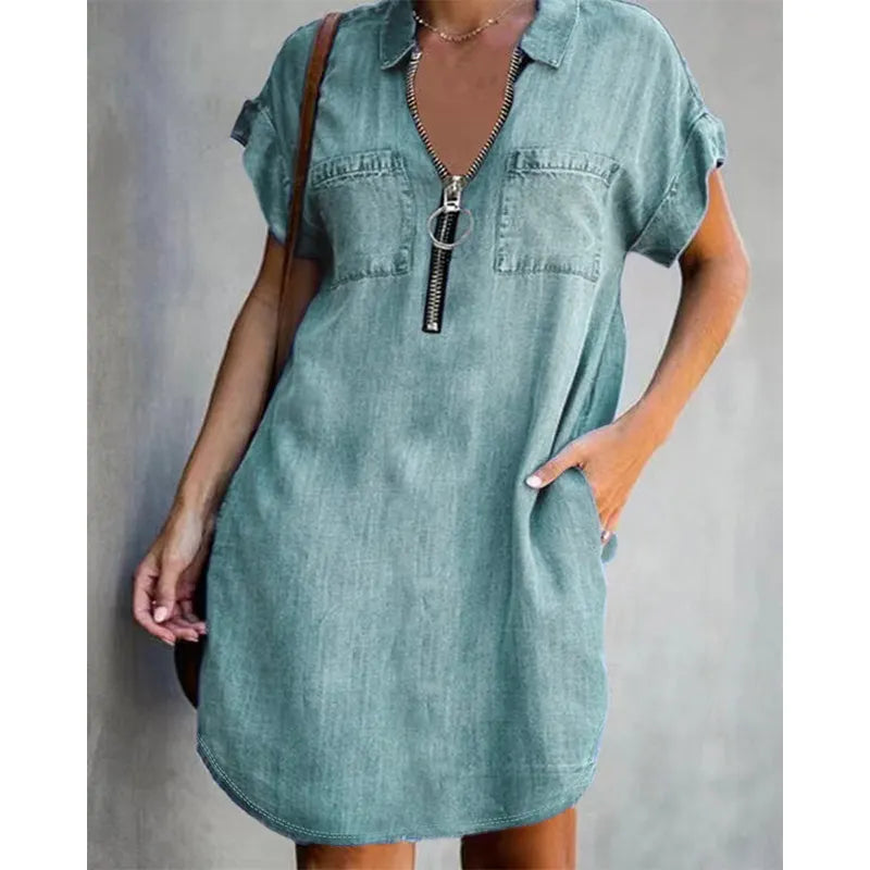 Genevalle - Abito Pocket in chambray casual