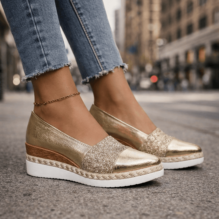 Kirsty - Sneakers con zeppa e glitter