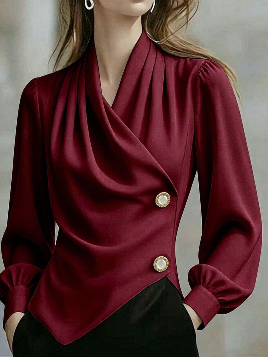 Ximena - Blusa elegante in seta drappeggiata
