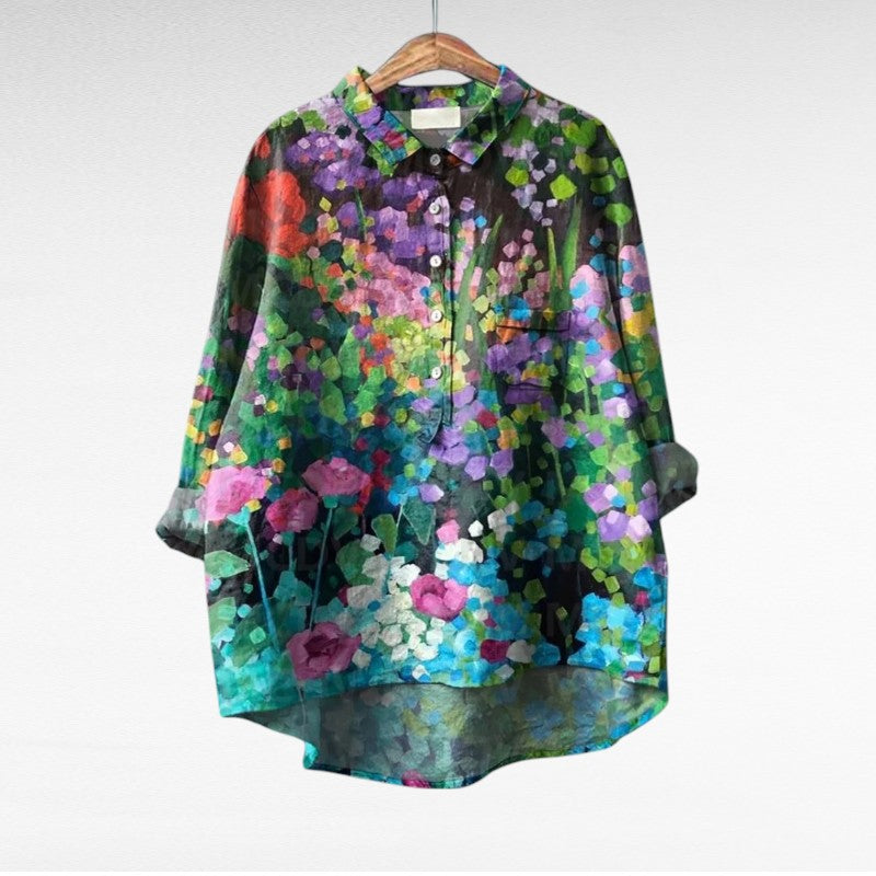 Elodie - Blusa floreale effetto soft touch