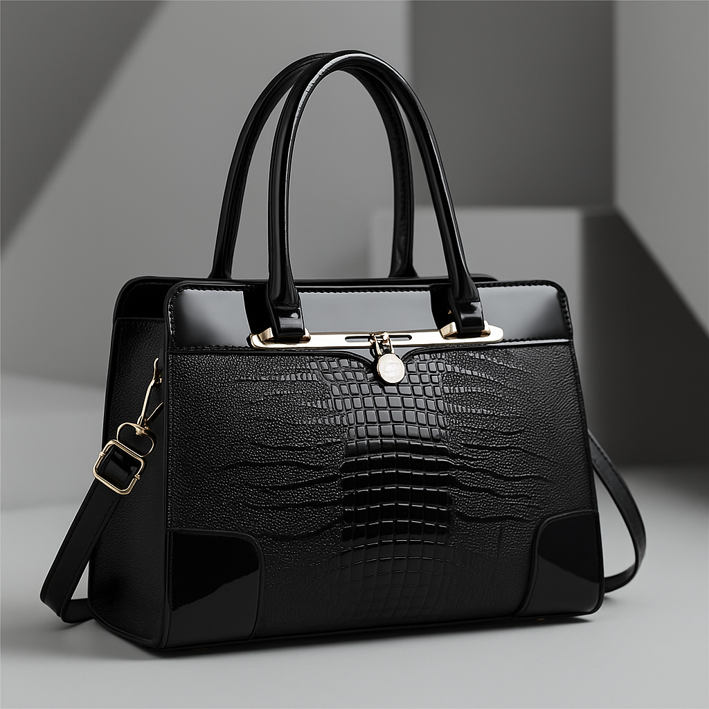 Aeryn - Borsa a mano strutturata con effetto coccodrillo