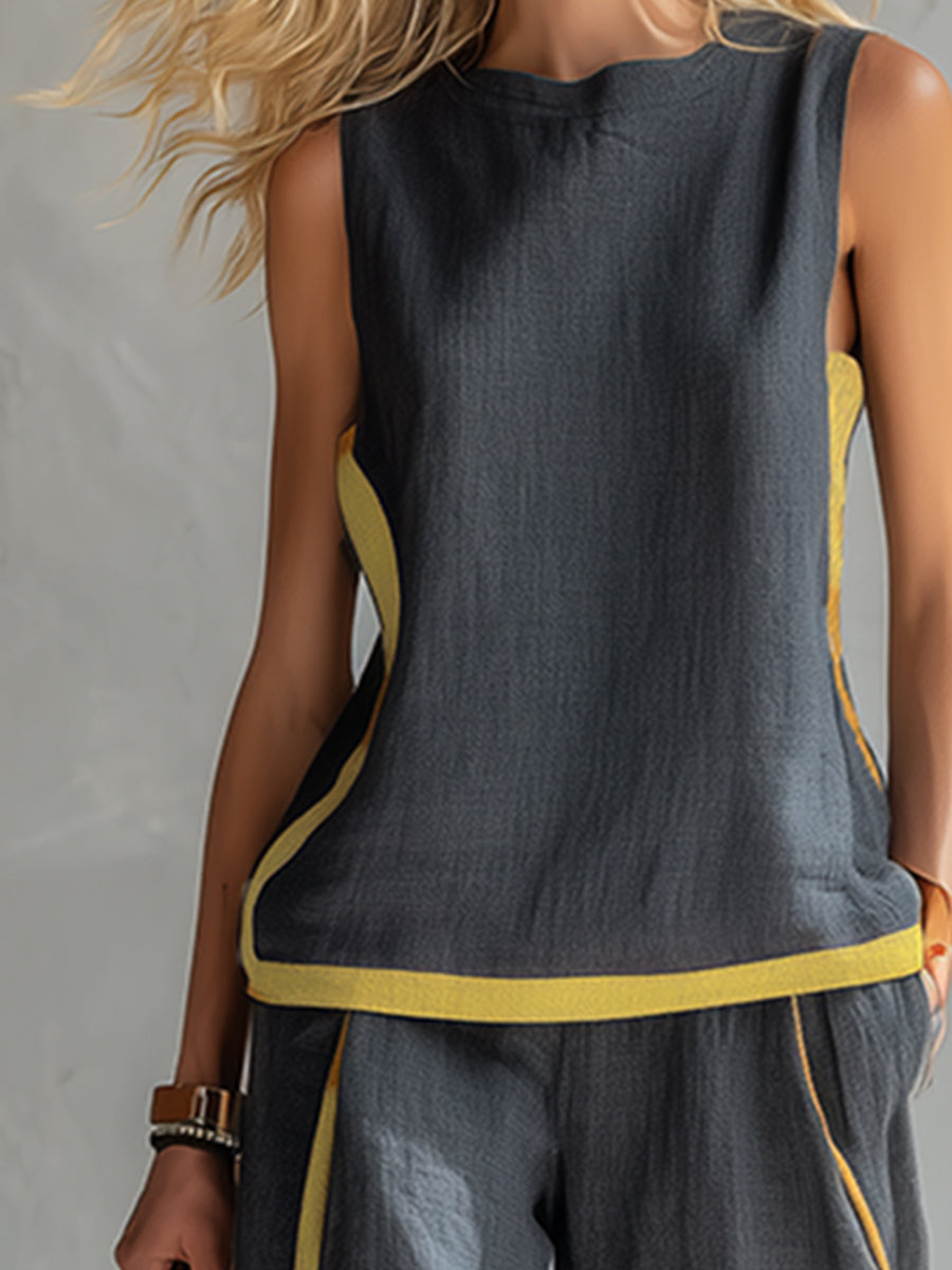Quella - Coordinato top e pantaloni fluidi