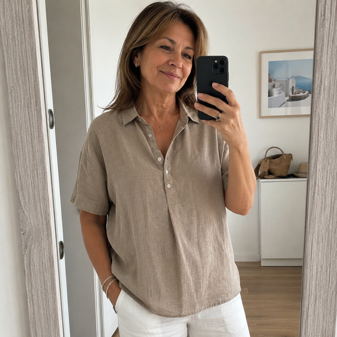 Nina - Blusa con collo morbido al tatto