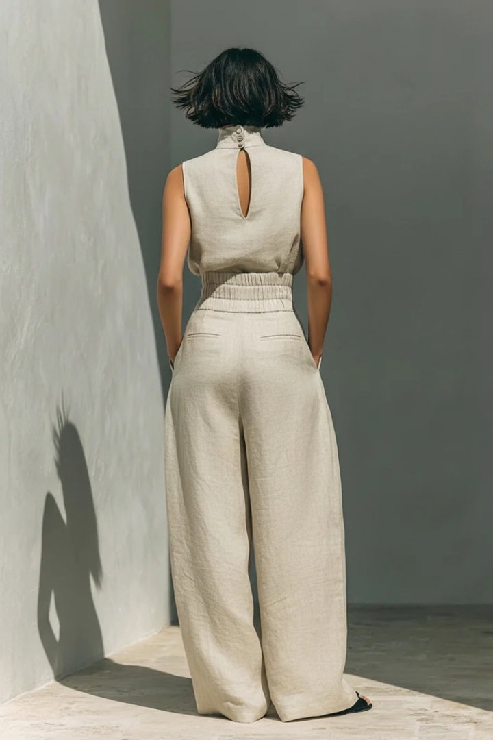 Nerina - Jumpsuit senza maniche a gamba larga
