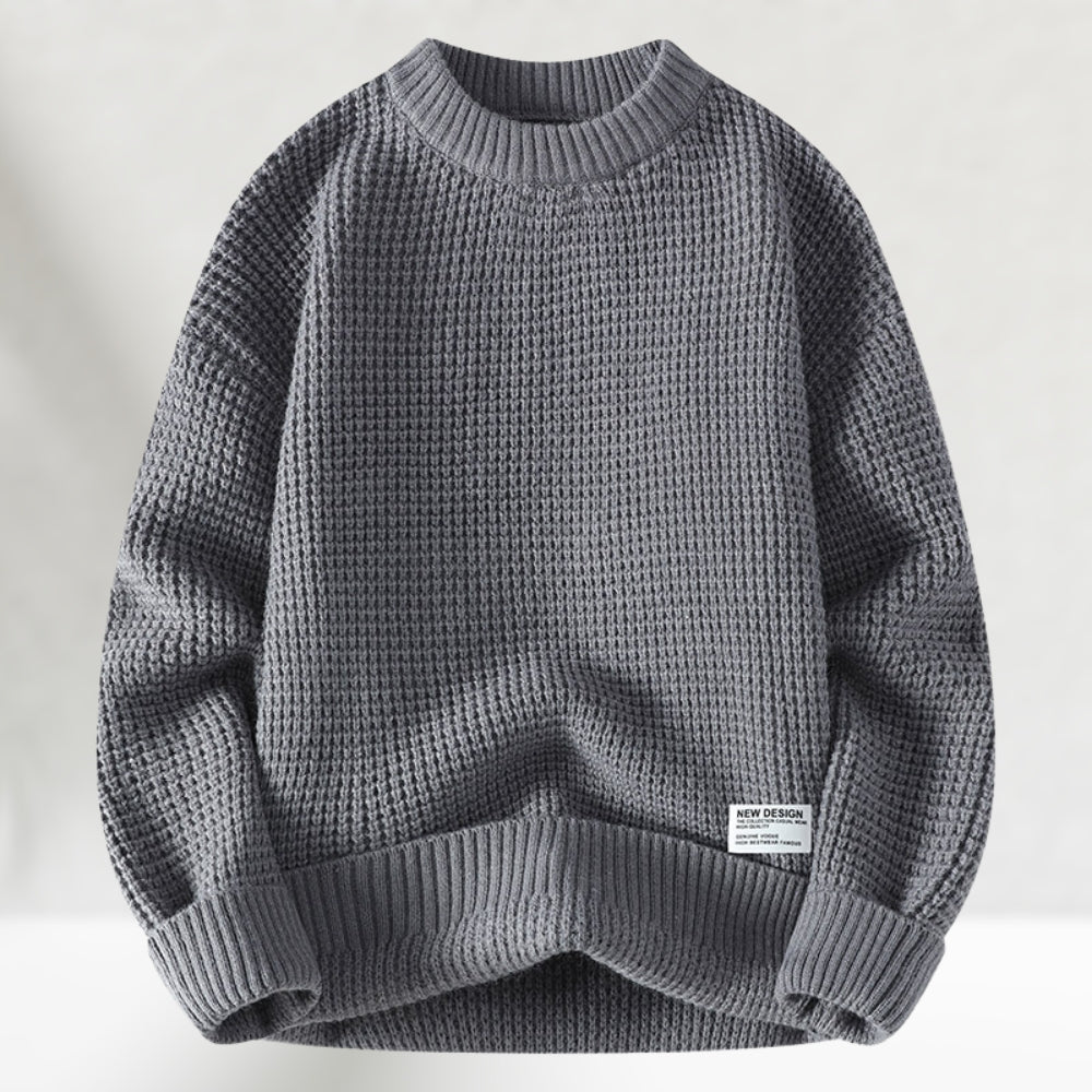 Eldric - Maglione girocollo in maglia waffle