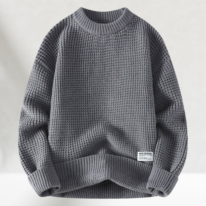 Eldric - Maglione girocollo in maglia waffle
