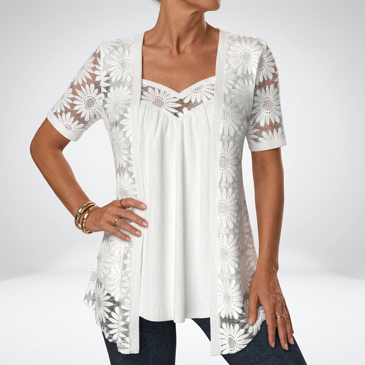 Lucette - Blusa elegante con dettagli in pizzo