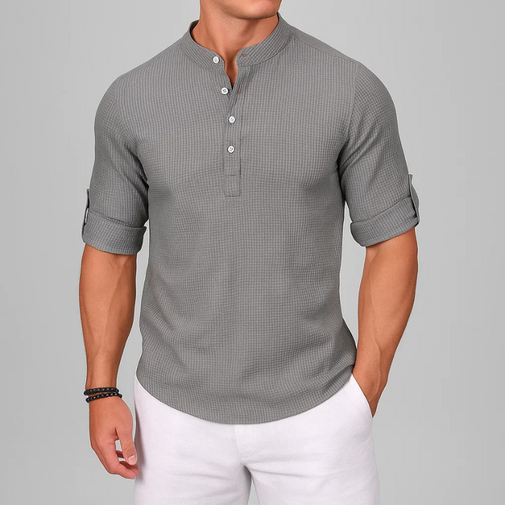 Isandro - Camicia a bottoni testurizzata