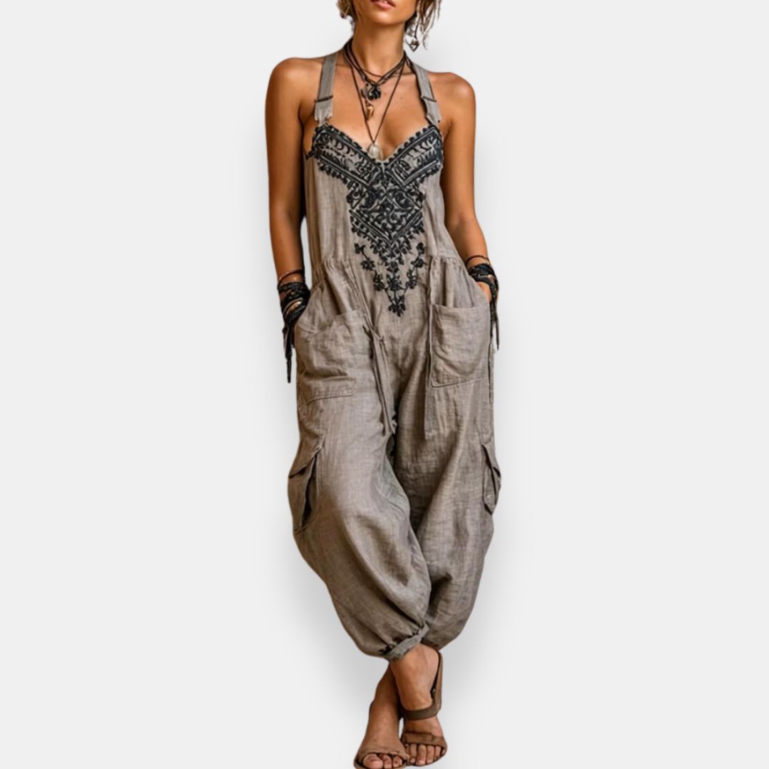 Cerys - Tuta boho ricamata