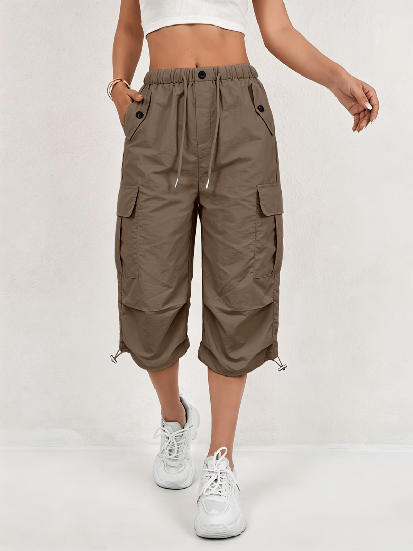 Donatella - Pantaloni cargo Capri leggeri e stretch