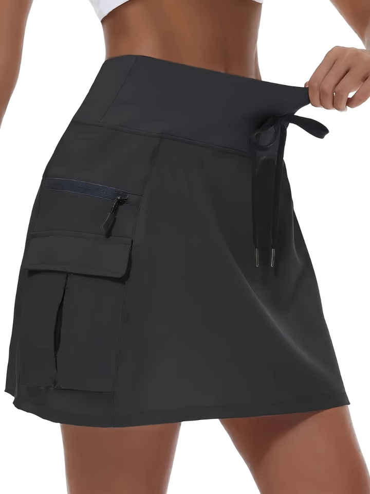 Amina - Skort tecnica a vita alta