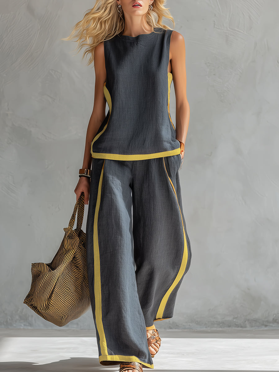 Quella - Coordinato top e pantaloni fluidi