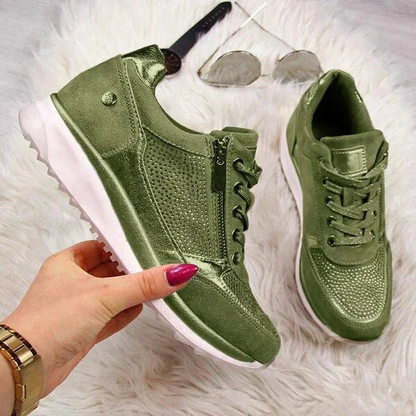 Raina - sneakers casual con lacci e zip laterale