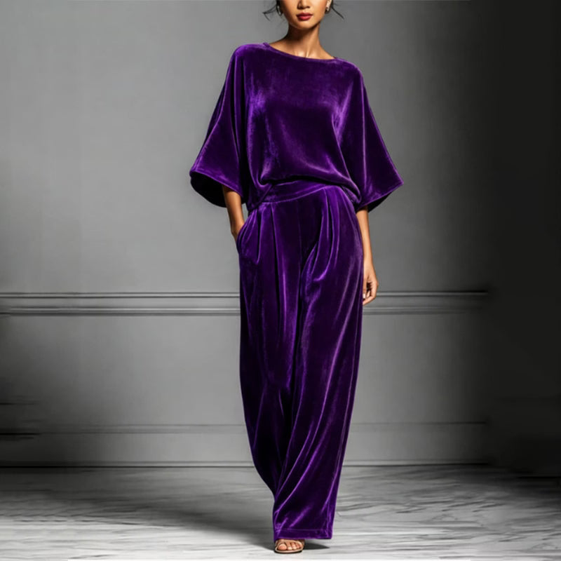 Ainhoa - Tuta elegante in velluto a palazzo