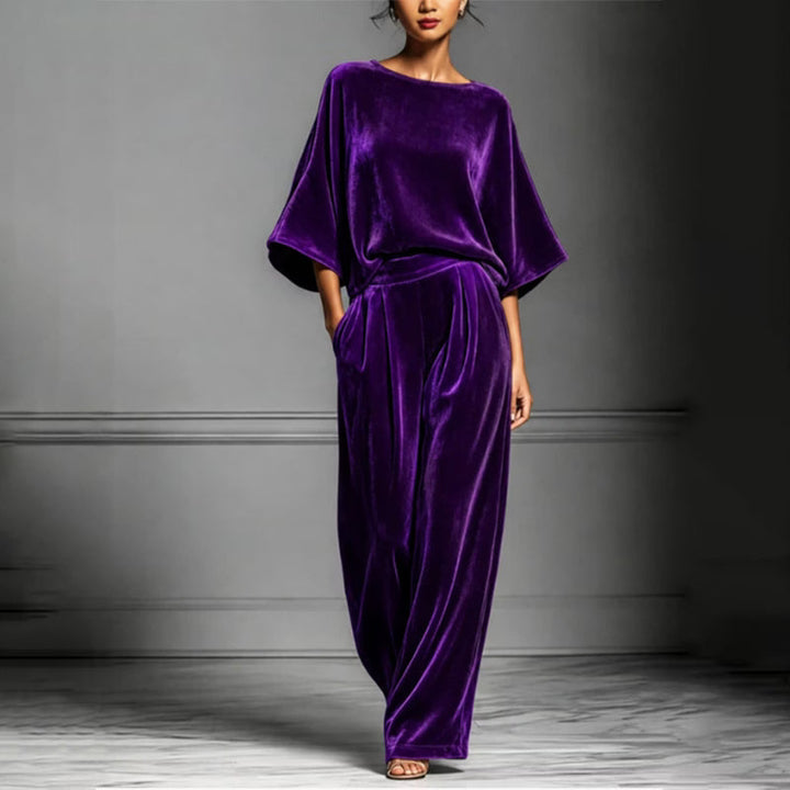 Ainhoa - Tuta elegante in velluto a palazzo