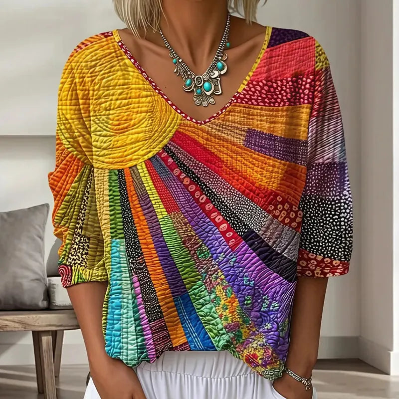 Genevielle - Blusa boho a rilievo
