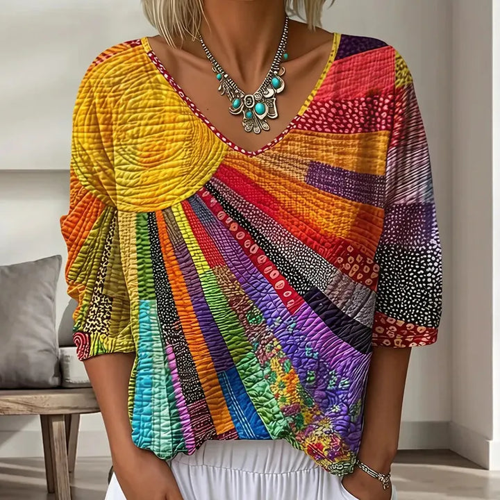Genevielle - Blusa boho a rilievo