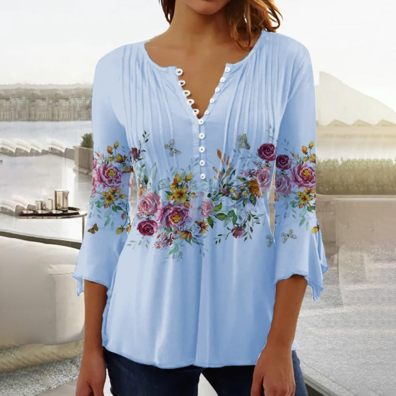Devika - Blusa a stampa floreale
