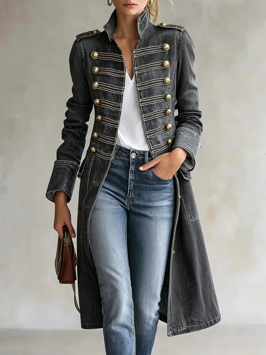 Carisanne - Cappotto militare a taglio lungo pesante