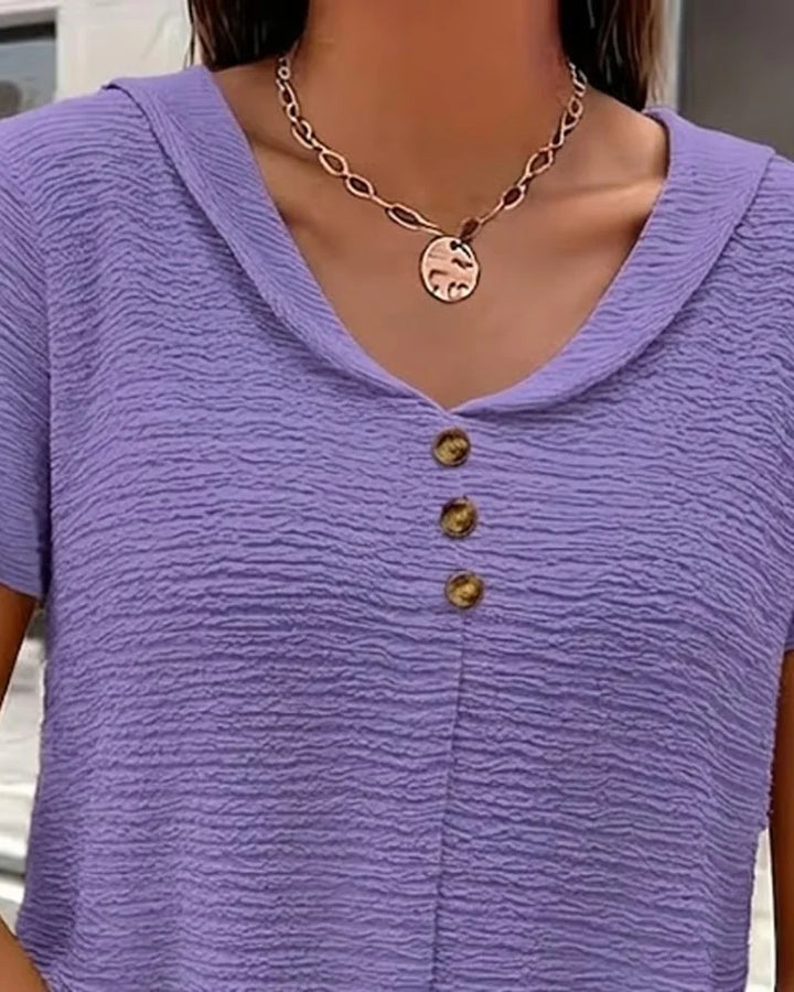 Quintessa - Blusa con scollo a V e bottoni