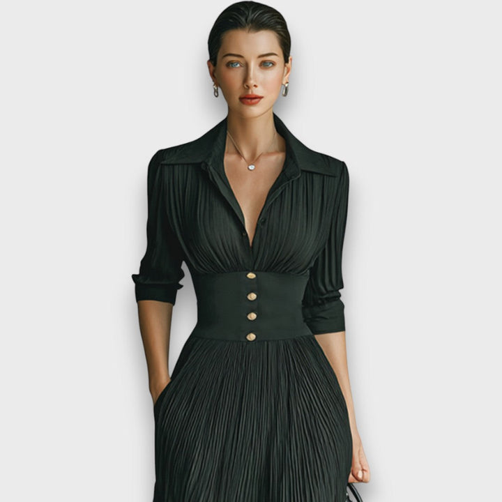 Miryn - Abito Lungo Plissé Elegante