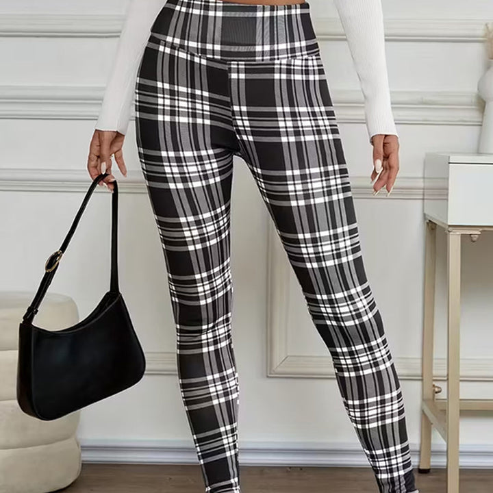 Estelyn - Leggings elasticizzati a quadri classici
