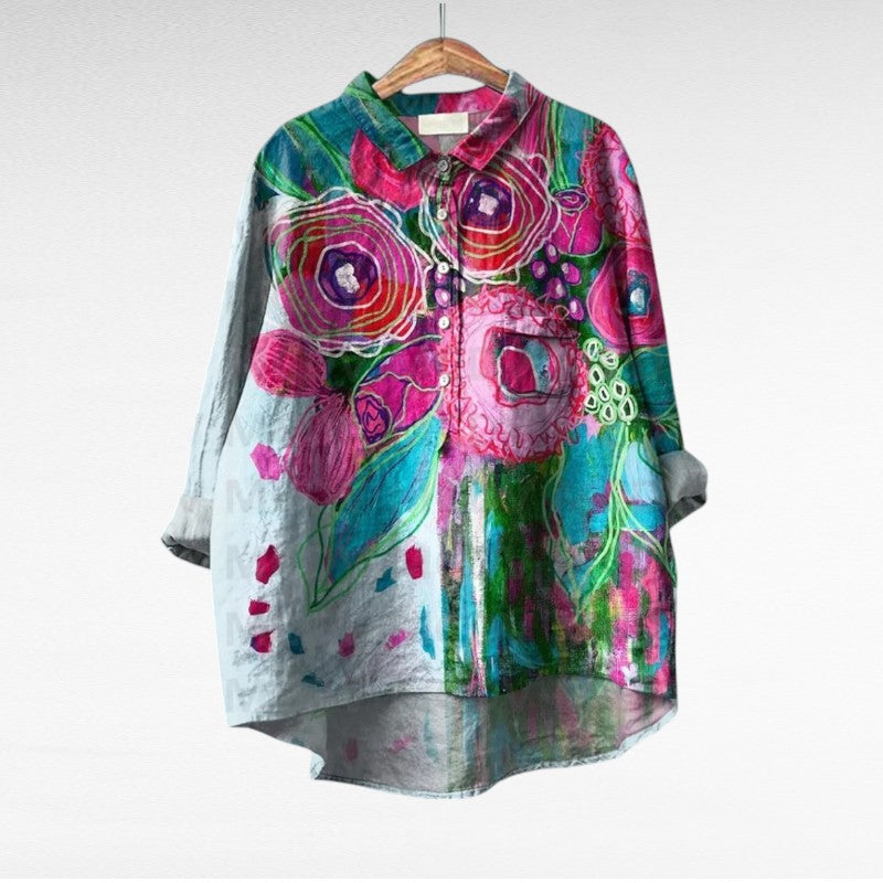 Elodie - Blusa floreale effetto soft touch
