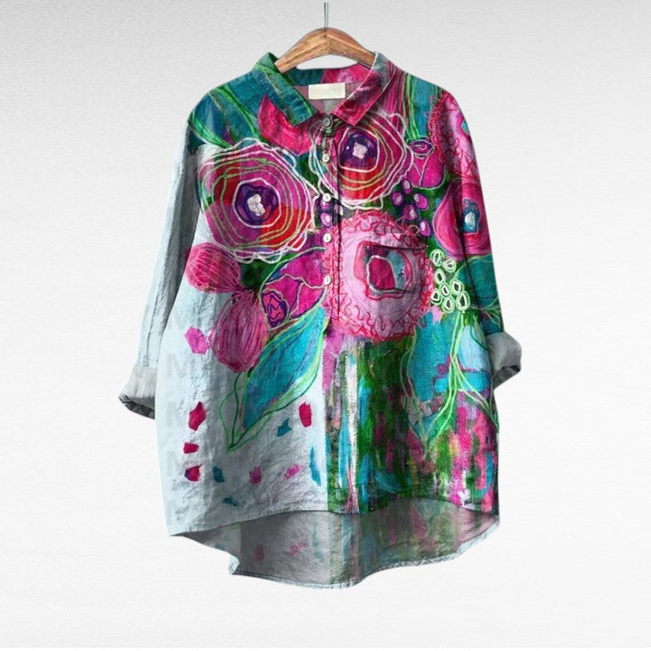 Elodie - Blusa floreale effetto soft touch