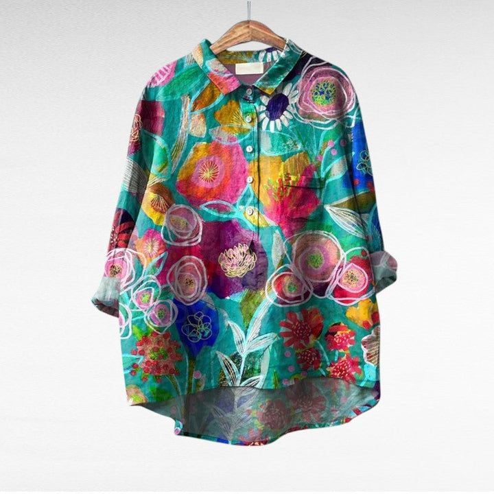 Elodie - Blusa floreale effetto soft touch