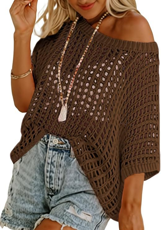 Hallie - Top a Rete in Maglia Leggera