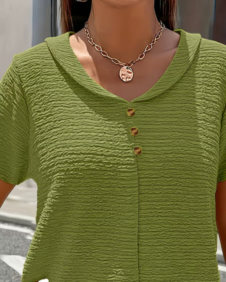 Quintessa - Blusa con scollo a V e bottoni