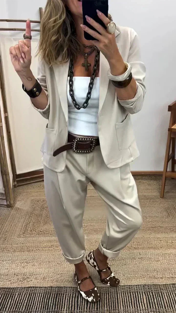 Rosina - Completo blazer e pantaloni morbido al tatto