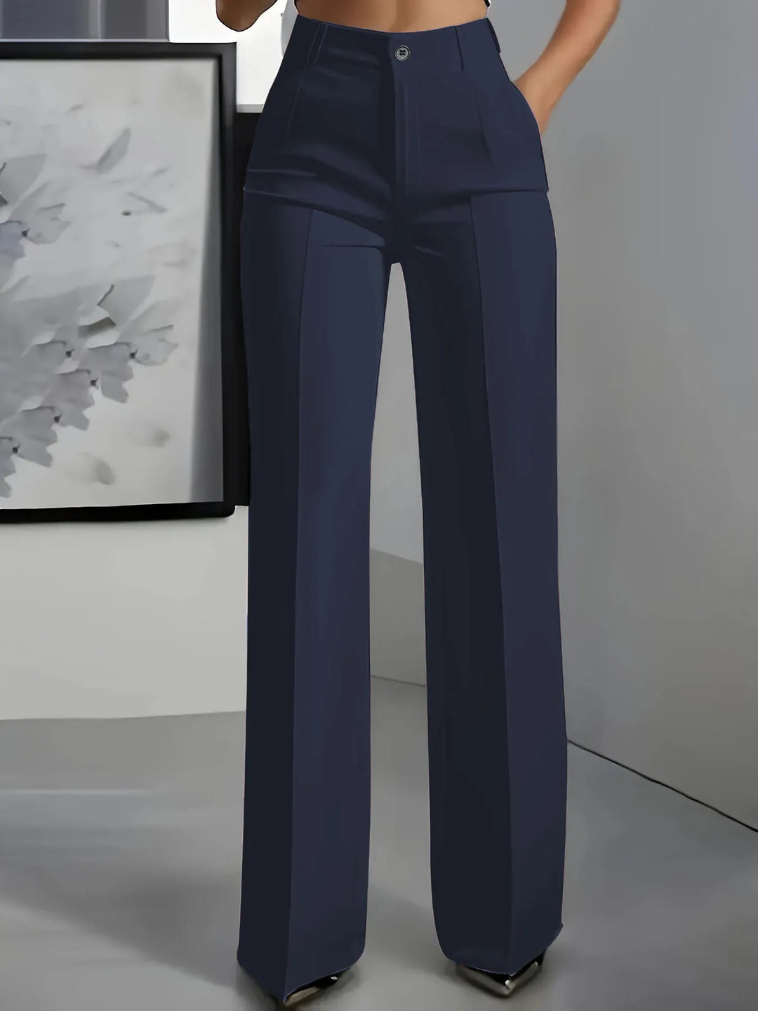 Adorisse - Pantaloni a palazzo a vita alta sartoriali