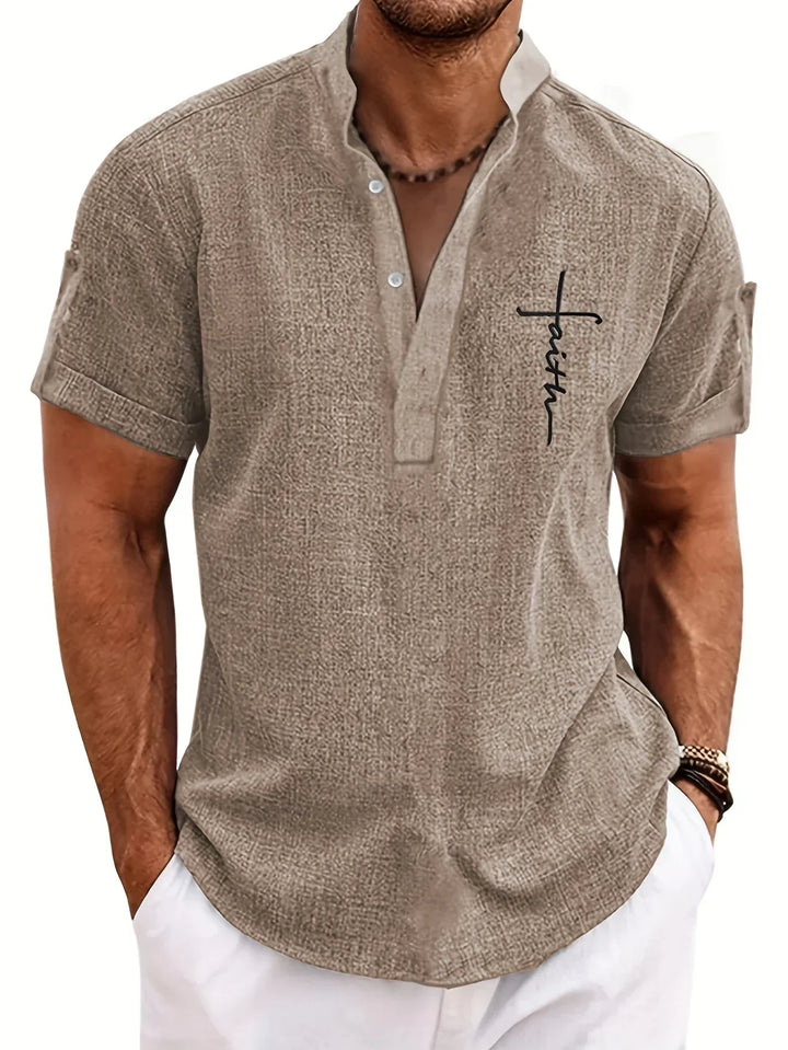 Harlan - Camicia testurizzata a collo alto
