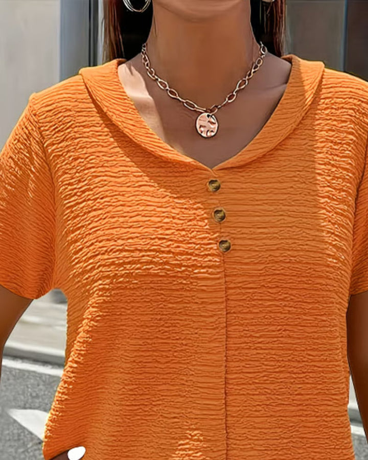 Quintessa - Blusa con scollo a V e bottoni
