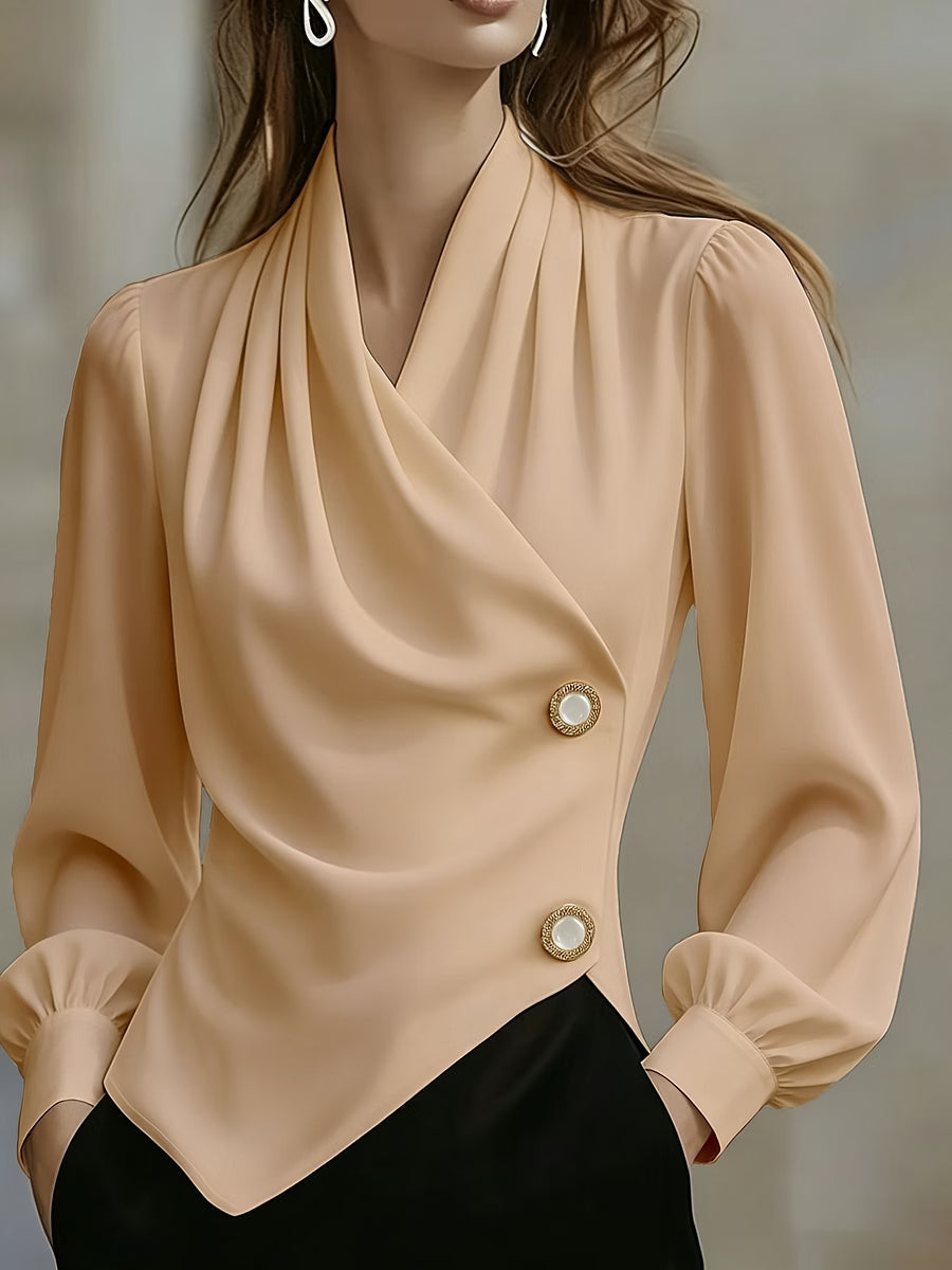 Ximena - Blusa elegante in seta drappeggiata