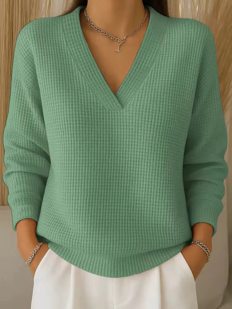 Alouina - Maglione in maglia waffle, fit rilassato