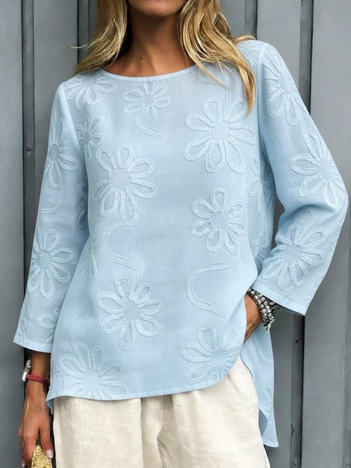 Kevara - Blusa a maniche lunghe morbida al tatto