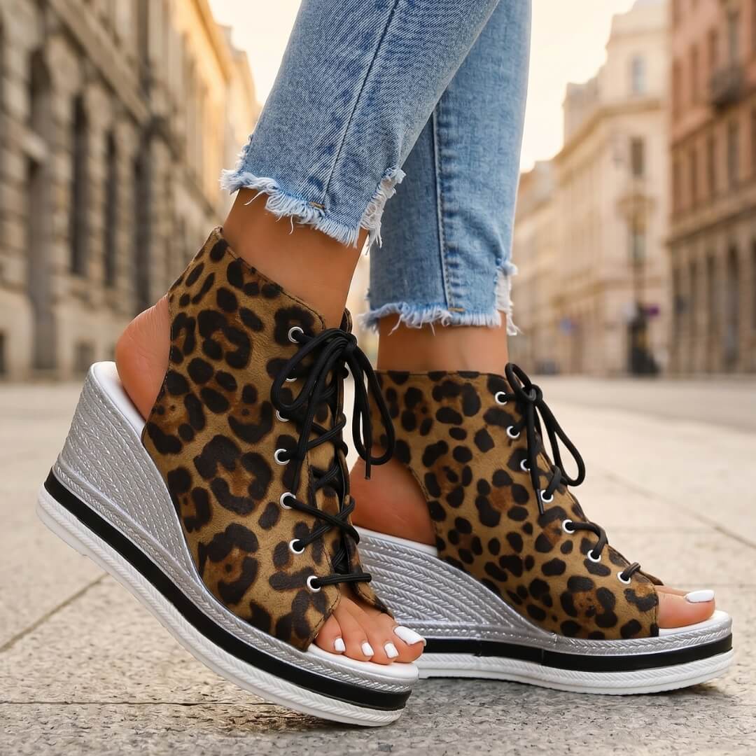 Layla - Sandali con zeppa alta e lacci
