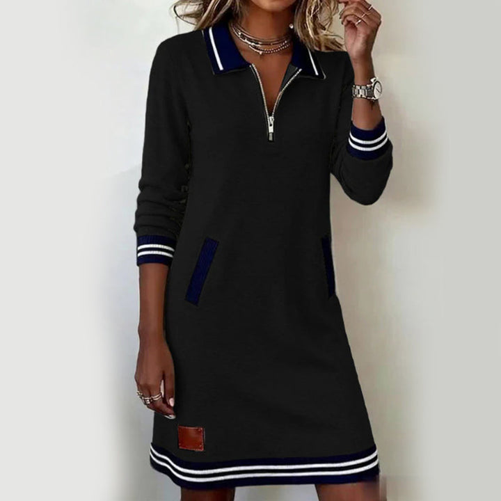 Caelyn - Abito polo con mezza zip e tocco morbido