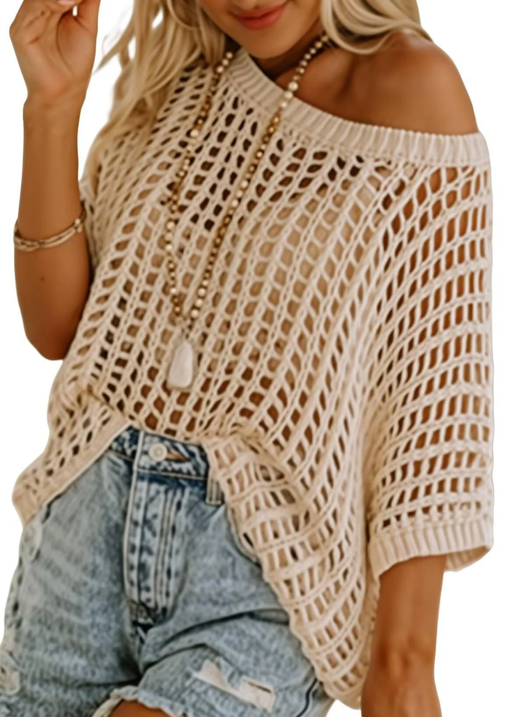 Hallie - Top a Rete in Maglia Leggera