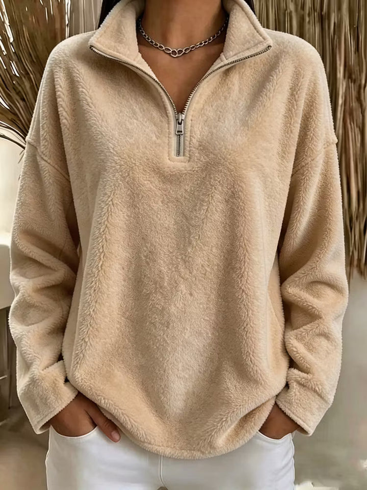Tiana - Felpa in Fleece a collo alto, vestibilità rilassata