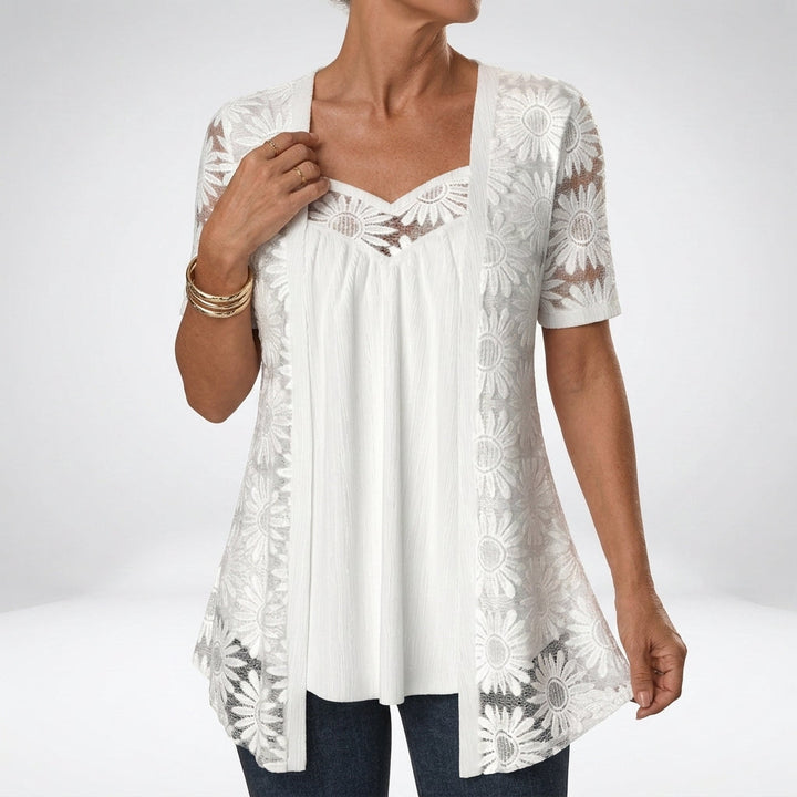 Lucette - Blusa elegante con dettagli in pizzo