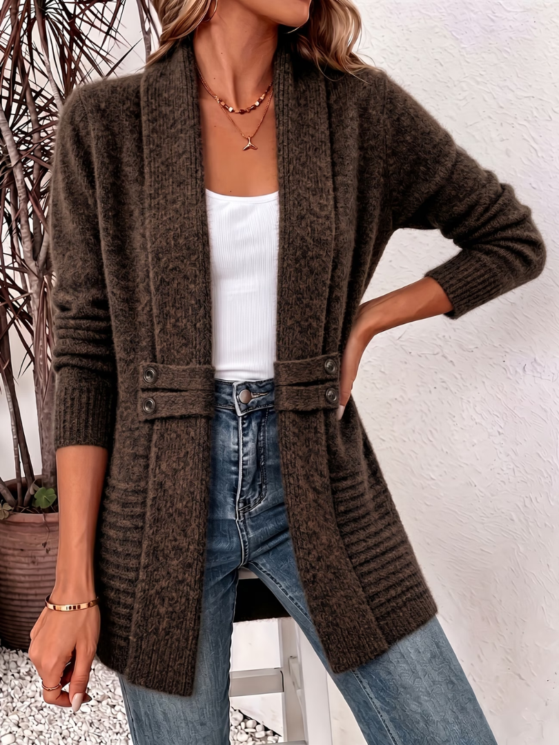 Abella - Cardigan a maglia traforata al tatto morbido