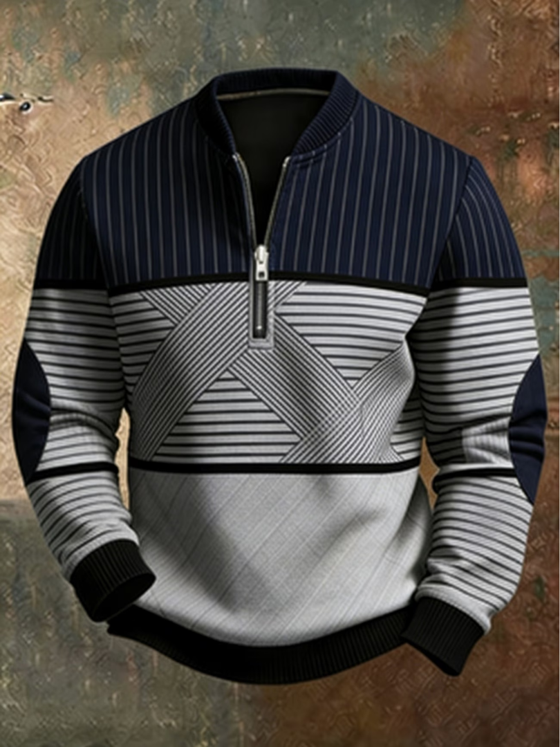 Anvar - Maglione a mezza zip morbido al tatto