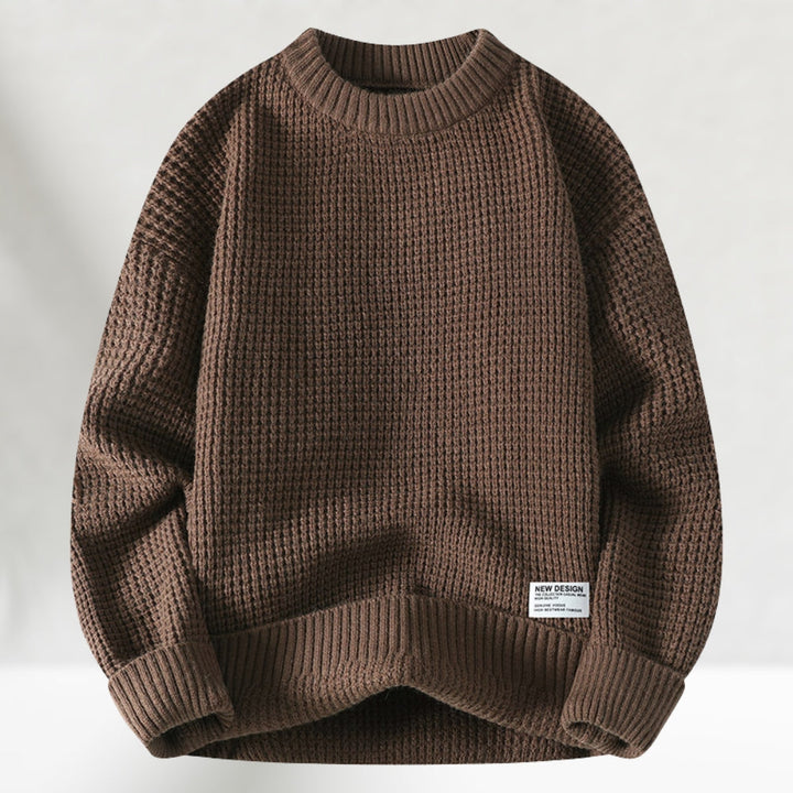 Eldric - Maglione girocollo in maglia waffle