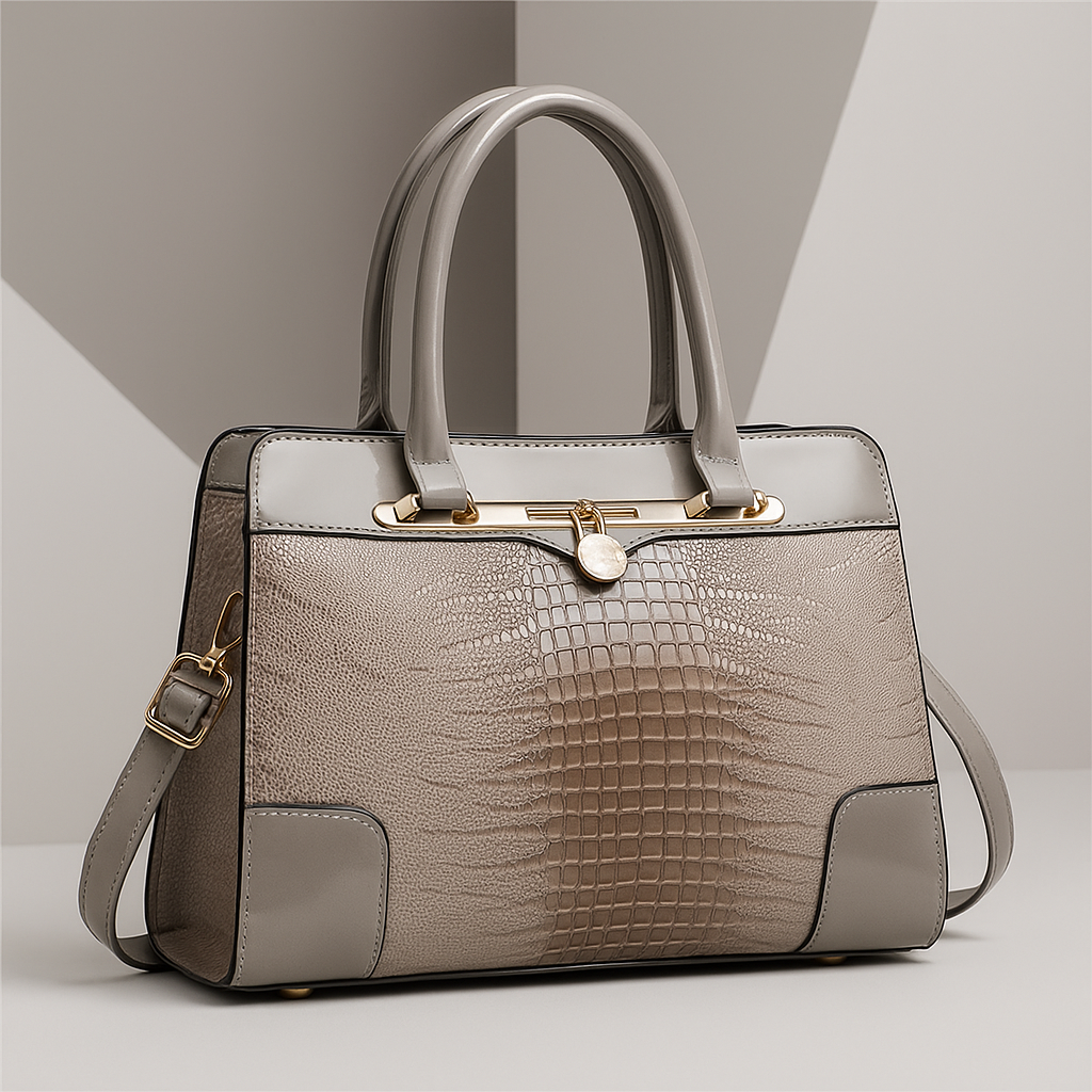 Aeryn - Borsa a mano strutturata con effetto coccodrillo